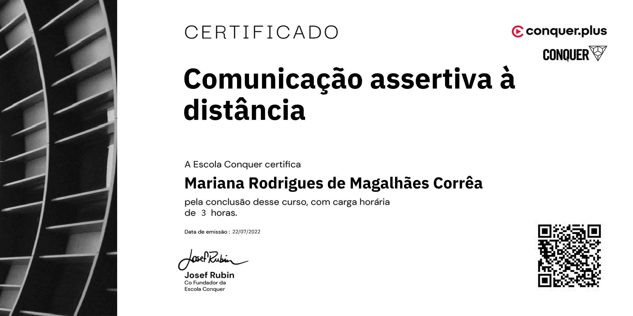 Certificado de Comunicação assertiva à distância